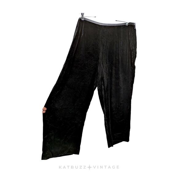 Vintage Talbots Velvet Pants 24W Petite Black 90s Cocktail Evening Holiday Party - Picture 1 of 8